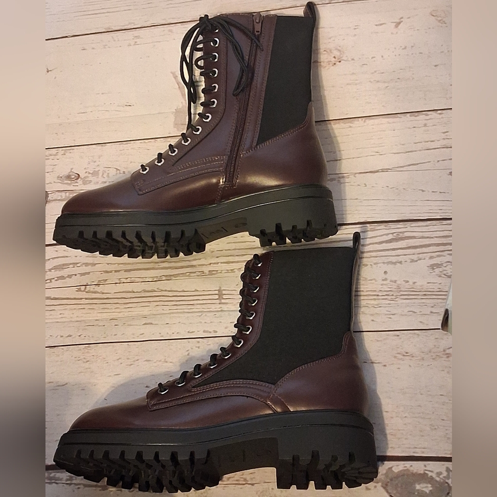 No Boundaries Women's Burgundy and Black Combat Boots Size 8 - Picture 8 of 8